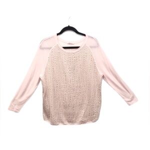 Why‎ Ci Made in Italy Pink Long Sleeve Blouse Wool Silk Size EU 46-US 12.